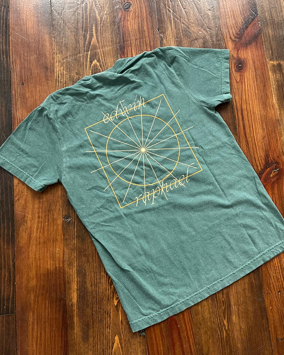 Warm Terracotta Sun Dial Tee (Spruce Blue)